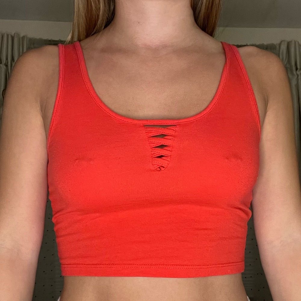 Red crop top